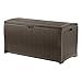 Suncast 99-Gallon Large Deck Box - Lightweight Resin Indoor/Outdoor Storage Container and Seat for Patio Cushions and Gardening Tools - Store Items on Patio, Garage, Yard - Mocha primary