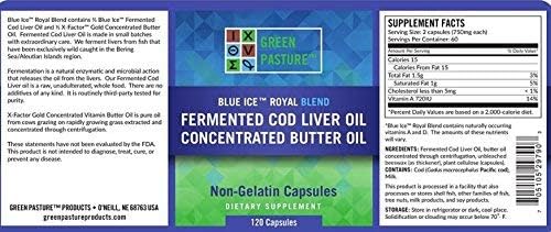 Amazon Com Blue Ice Royal Butter Oil Fermented Cod Liver Oil Blend Non Gelatin Capsules 60 Count Msc Certified Health Personal Care