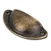 NUOLUX 4pcs Vintage Decorative Door Drawer Pull Handle Iron Semicircle Knobs (Bronze)