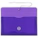 JAM PAPER Plastic Envelopes with Button & String Tie Closure - #10 Business Booklet - 5 1/4 x 10 - Purple - 12/Pack