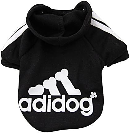 DUYI adidog Sweater Warm Hoodies Small Dog Coat Pet Puppy Clothes Black XS