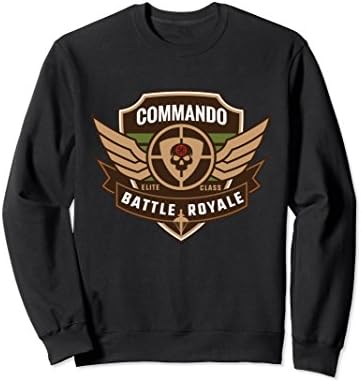 Unisex Funny Battle King Royale Commando Military Gamer Sweatshirt Small Black
