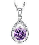 Amor Crystal Teardrop Design Pendant Necklace