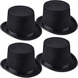 4 Packs Funny Party Hats Black Felt Top Costume Hat Costume Party Accessory for Men and Women Unisex