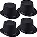4 Packs Funny Party Hats Black Felt Top Costume Hat Costume Party Accessory for Men and Women Unisex