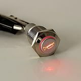 ESUPPORT 12V Car Auto Red LED Light Momentary Speaker Horn Push Button Metal Toggle Switch 19mm