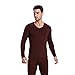 HOTER Men Cotton V-Neck Thermal Underwear Long Sleeve Vest Top,Gift Idea