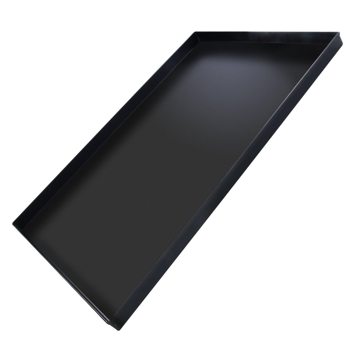 FMprofessional Pizza Tray 60 x 40 cm, Square from Ideal for Pizza, Baking Tray is Heat Resistant up to 400 °C, Rectangular Tray Made of Blue Sheet (Colour: Black), Quantity: 1 Piece