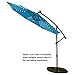 FLAME&SHADE 10 ft Offset Cantilever Outdoor Patio Umbrella with Solar LED Lights - Aqua Blue