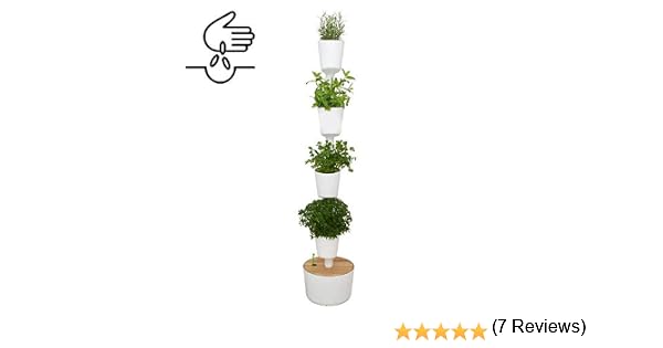 Kit Huerto urbano vertical con autorriego digital, blanco, 4 ...