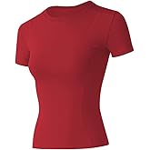 Loovoo Women Workout Shirts 1/2/3 Pack Athletic Compression Tee Dry Fit Yoga Gym Basic Tops