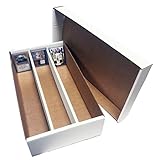 (1) SUPER Shoe 3 Row Storage Box (3000 Ct.) - Corrugated Cardboard Storage Box - Baseball,Football, Basketball, Hockey, Nascar, Sportscards, Gaming & Trading Cards Collecting Supplies by MAX PRO