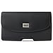 SAMSUNG GALAXY S3 (AT&T Verizon Sprint Tmobile) PLUS SIZE Premium Horizontal Black Leather Pouch (PLUS SIZE FITS WITH SINGLE LAYER PROTECTOR CASE ON THE PHONE) + 2 BONUS GALAXY S3 SCREEN PROTECTORS COMBO