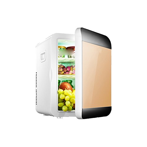 Click Here to See More Images STAZSX Small refrigerator mini car refrigerator car refrigerator refrigeration/heating refrigerator single door refrigerator, black gold 20L-33X28.5X41cm