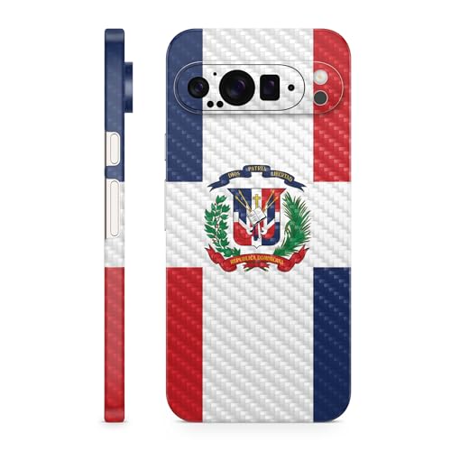 Carbon Fiber Phone Skin Compatible with Google Pixel 9 Pro XL - Dominican Flag…