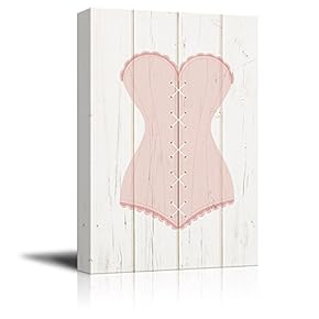 Canvas Wall Art - Antique Woman Lingerie on Wooden Style Background - Giclee Print Gallery Wrap Modern Home Art Ready to Hang - 12x18 inches