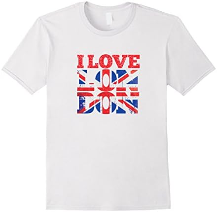 Men's I Love London - British Flag - United Kingdom - T Shirt Medium White