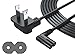 Pwr+ Extra Long 12 Ft 2-Prong AC Wall 2 Slot Power Cord L-Type IEC320 C7 (Figure 8) for Samsung LED LCD TV Smart Monitor, Xbox One-S X, PS4 Console Cable - 3903-000853 3903-000599