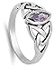 Sterling Silver Simulated Amethyst Ring Irish Celtic Knot Design Band 925 Size 10