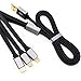 Multi Charger ThinkANT 2Pack 4FT 3 in 1 Multiple USB Charging Cable Cord Adapter with Gold-plated 8Pin Plug/Type C/Micro USB Port Connectors for Mobile Phones Tablets Universal Use (Charging Only)