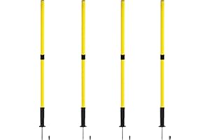 TNZMART Black Spring Agility Training Pole Set Soccer Plug-in Type Dribbling Pole Coaching Sticks for Sports, Traning, Warning