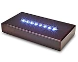 Santa Cruz Lights Large Rosewood 8 LED White Light Stand Base for Crystals, Glass - AC Powered