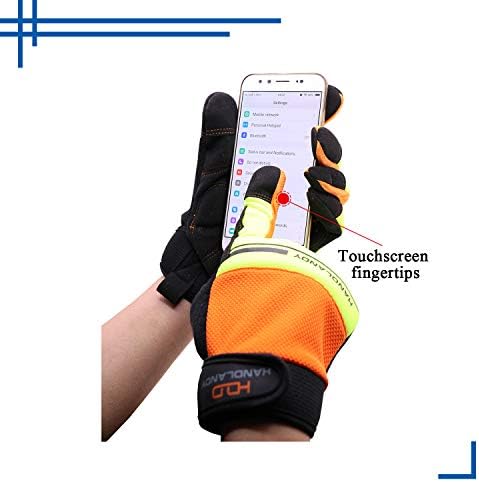 Utility Work Gloves, Males & Girls Mechanic Working Gloves Contact Display, Versatile Breathable Gardening Development Yard Work Gloves (Medium)