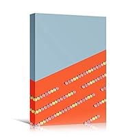 Canvas Wall Art Lined Circles Abstract Colorful Geometric Hallway Minimalist Mixed Media Multicolor Patterns - 12x18 inches