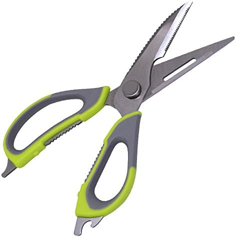 Sxmoveon Kitchen Shears, Multifunctional Kitchen Scissors, Premium Poultry Shears, Utility Cooking Tools for Cutting, Peeling, Cracking (Green)