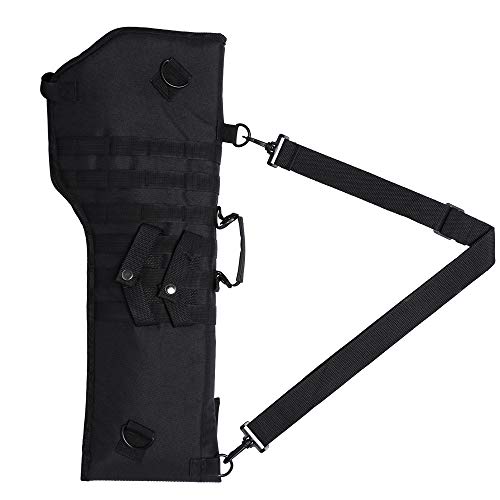 Tactical Rifle Scabbard Gun Bag Rifle Sling Case Bag Shotgun Scabbard Outdoor Hunting Gun Molle Holster Black (Black) - Thumbnail 3