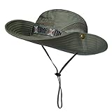 LETHMIK Boonie Hat Summer Fishing Sun Hat Outdoor Camouflage Hat with Chin Cord
