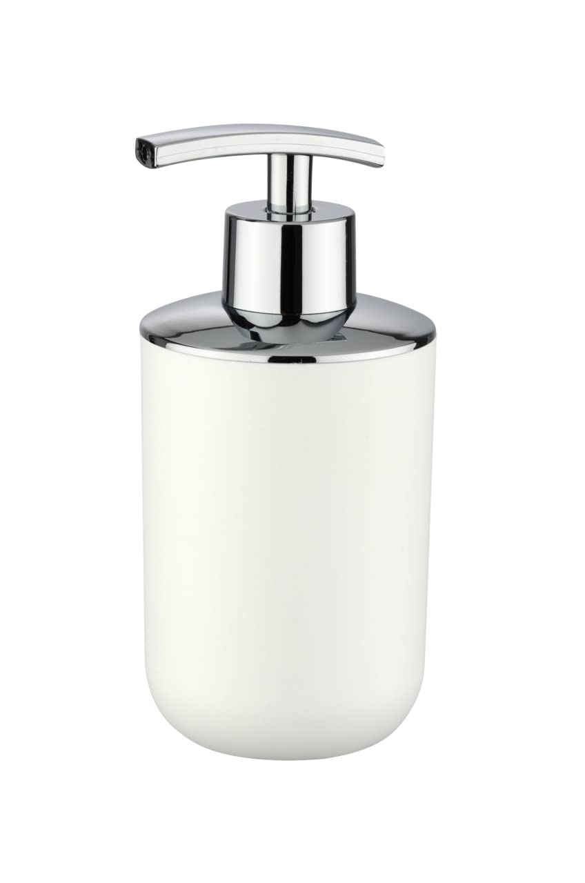 WENKO 21204100 Soap dispenser Brasil White unbreakable, Plastic TPE, 7.3 x 16.5 x 9 cm, White