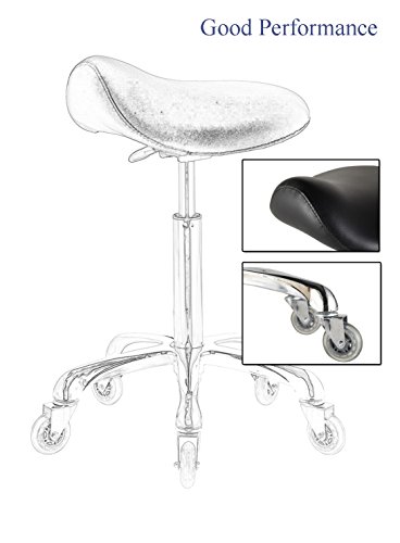 Rolling Lab Stool Chair with Ergonomic Saddle Comfortable Cushion Height Adjustable Mobile Stool Chair(Tool-free Assembly) - Thumbnail 6