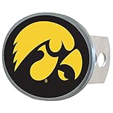 Iowa Hawkeyes Hitch Cover Fits 114 or 2 Inch Auto Car Truck Receiver Plastic Domed Hawkeye Emblem NCAA College
