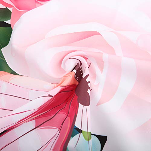 image for LIVILAN Black and White Stripes Shower Curtain Set with 12 Hooks Fabri