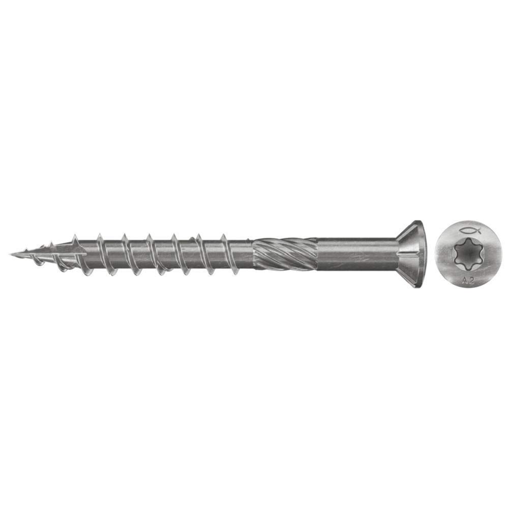 fischer Decking Screws 5.0 x 40 Countersunk Head Partially Threaded Stainless Steel A2 Inner Star Torx Drive for Screwing Patio Planking on Wooden Substructures Pack of 200 — image 1