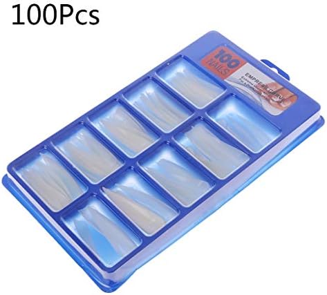 vlook001 100pcs False Nail Tips Sharp Transparent Long Full Cover Nail Tips Kit Nail Art Accessories
