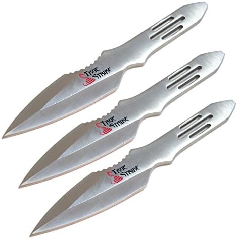 Throwing Knife Set with Three Knives, Stainless Steel Handles, Perfect for ninja & martial arts, Black Nylon Sheath, True Strike TS-595-3 Series