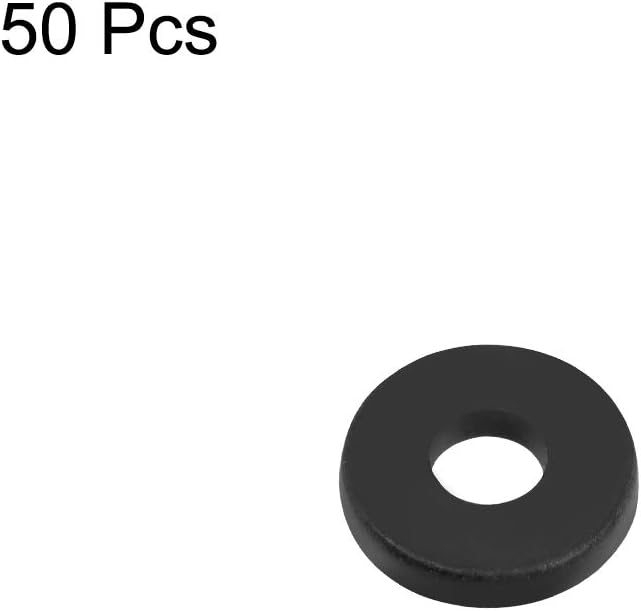 sourcing map Nylon Flat Washer 8mm OD 3mm ID 1mm Thickness for Faucet Pipe Water Hose Pack of 50, Black, M3x8mmx1mm - Image 4