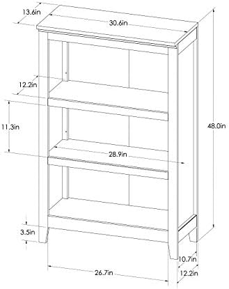 carson 3 shelf bookcase