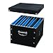 Snap-N-Store File Storage Box & Organizer - 1 Pack - 16.125 x 13.125 x 9.875 Inch Letter/Legal Size Portable File Box with Lid for Documents - Back To School Supplies for Students - Glossy Black