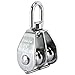 DasMarine 3 Pack M15 Double Pulley Block in 304 Stainless Steel Crane Swivel Hook Double Pulley Roller Loading (M15)