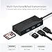 Rocketek Multi Memory Card Reader for SD/Micro SD and 3-Port USB 3.0 Portable Data Hub Adapter Combo with Extra Micro USB Power Port for laptops, Tablets and ultrabooks