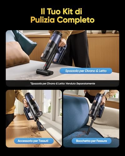 Aspirapolvere Senza Fili 58000Pa/ 50Min Aspirapolvere Lavapavimenti Potente Scopa Elettrica Senza Fili Ultraleggero,Antigroviglio,V12 Aspirapolvere Senza Sacco