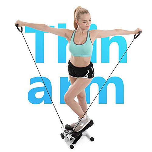 Iuhan Health Fitness Mini Stepper with Band, Household Gym Hydraulic Mute Stepper Multi-Function Pedal Indoor Sports Stepper Legs