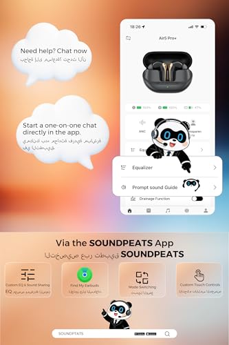 SoundPEATS Air5 Pro+ Hifi Wireless Earbuds with 55dB Adaptive Hybrid ANC, xMEMS & Aptos Class-H Amplifier, LDAC & aptX Lossless Bluetooth Earphones, Hi-Res Audio, Qualcomm Snapdragon Sound, APP