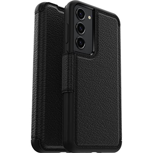Otterbox Funda para Samsung Galaxy S23+ Strada, Resistente a Golpes y caídas,Tapa en Piel, 2 Slots para Tarjetas,Testada 3X con los estándares Militares anticaídas, Negro