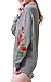 Zevrez Women's Casual Tunic Pullover Floral Long Sleeve Crewneck Sweatshirt Grey Dress