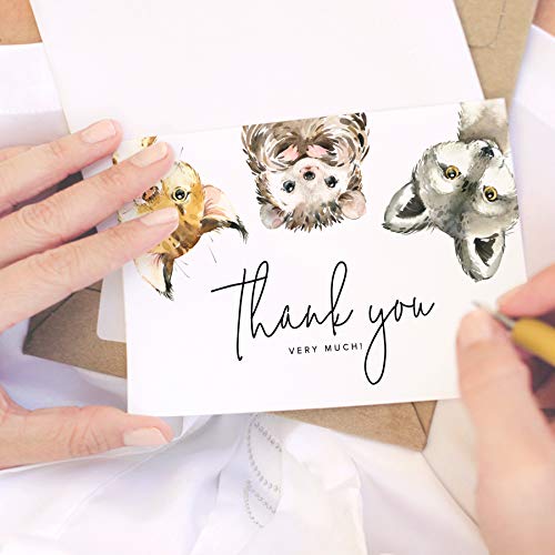 Bliss Collections Thank You Cards with Envelopes, Woodland Animal, All-Occasion Thank You Cards for Weddings, Bridal…