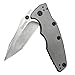 Kershaw 3920 Shield Folding Pocket Knife; Hinderer Design, 8Cr13MoV Tanto Blade, All Stainless Steel Handle, SpeedSafe Assisted Opening, 4-Position Clip; 3.1 In. Blade, 7.6 In. Overall Length, 4.9 oz.